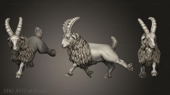 Animal figurines (More Dwarf Goat Riders, STKJ_4777) 3D models for cnc