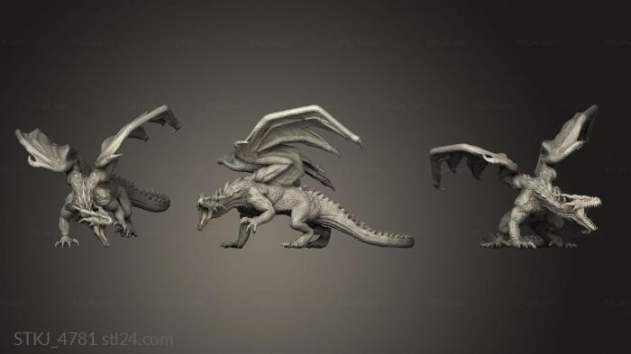 Animal figurines (Mountain DRAGON Neck, STKJ_4781) 3D models for cnc