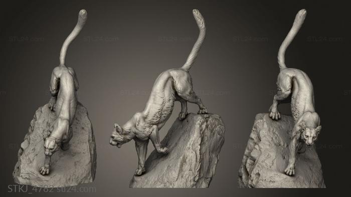 Animal figurines (Mountain lion, STKJ_4782) 3D models for cnc