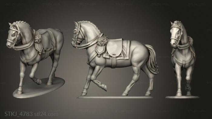 Animal figurines (Mounted Command Light Officer horse, STKJ_4783) 3D models for cnc