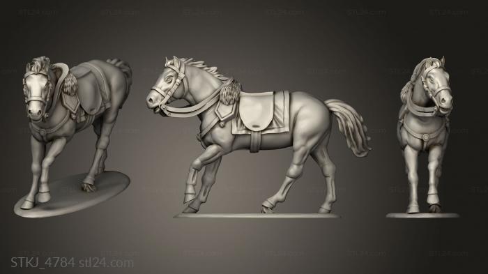 Animal figurines (Mounted Command Officer horse, STKJ_4784) 3D models for cnc