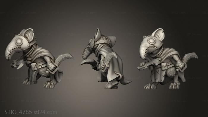 Animal figurines (Mouse Plague Doctors, STKJ_4785) 3D models for cnc