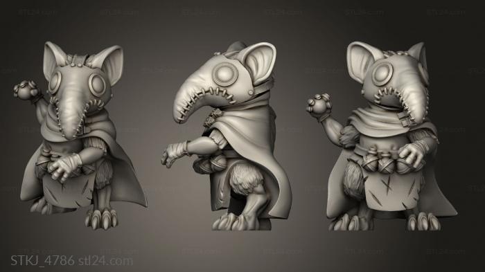 Animal figurines (Mouse Plague Doctors, STKJ_4786) 3D models for cnc