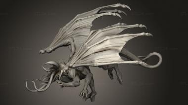 Animal figurines (Murk Stalker Dragon, STKJ_4801) 3D models for cnc