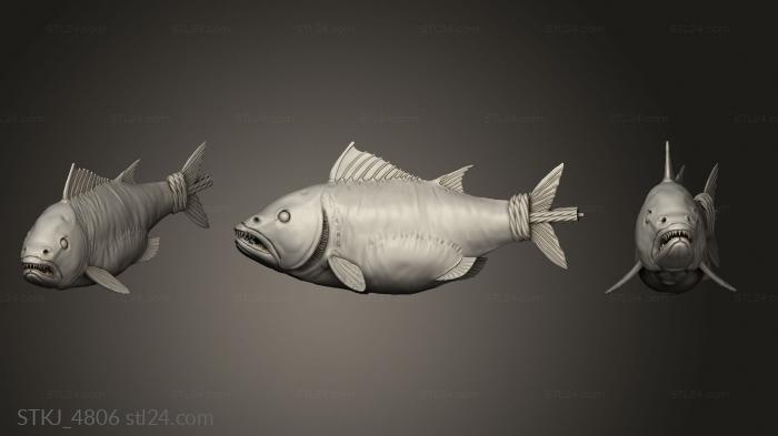 Animal figurines (Giant Snail Lodge Fish Side, STKJ_4806) 3D models for cnc