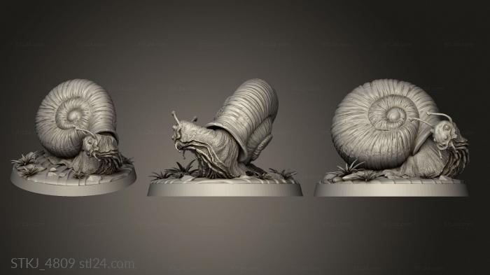 Animal figurines (Small Snail, STKJ_4809) 3D models for cnc