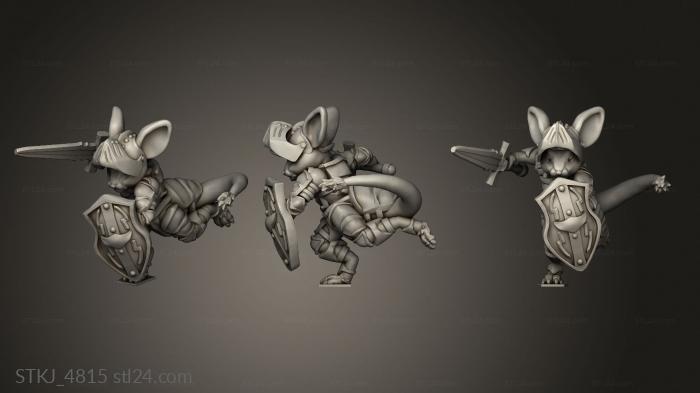 Animal figurines (Mouse Knight NM Combat, STKJ_4815) 3D models for cnc