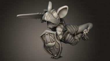 Animal figurines (Mouse Knight NM Combat, STKJ_4815) 3D models for cnc