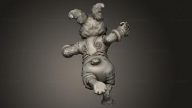 Animal figurines (Rabbit Monk NM Combat, STKJ_4817) 3D models for cnc