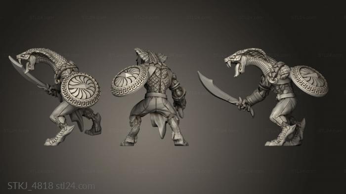 Animal figurines (Naga Tribe Snakeman, STKJ_4818) 3D models for cnc