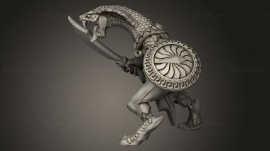 Animal figurines (Naga Tribe Snakeman, STKJ_4818) 3D models for cnc