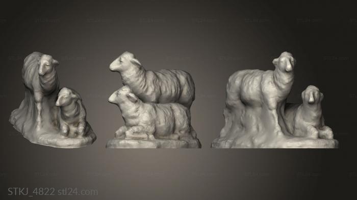 Animal figurines (Nativities sheep, STKJ_4822) 3D models for cnc
