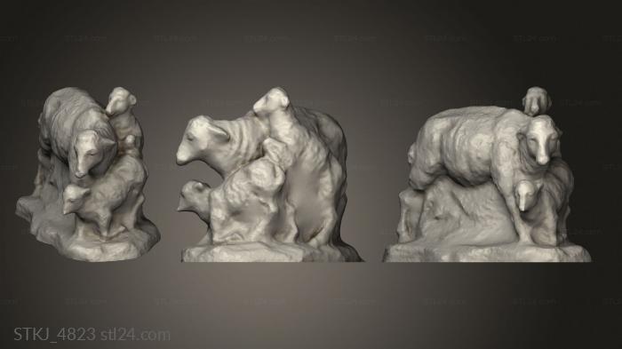 Animal figurines (Nativities sheep, STKJ_4823) 3D models for cnc