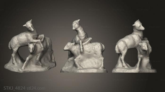 Animal figurines (Nativities sheep, STKJ_4824) 3D models for cnc