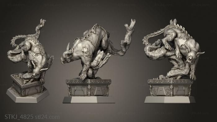 Animal figurines (Neon Warrior Bastet Cyber Tooth, STKJ_4825) 3D models for cnc