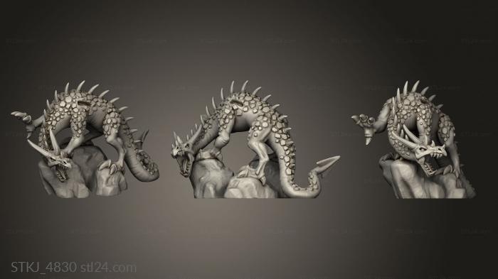 Animal figurines (dragon rider, STKJ_4830) 3D models for cnc