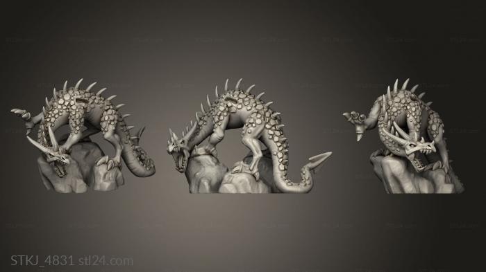 Animal figurines (dragon rider, STKJ_4831) 3D models for cnc