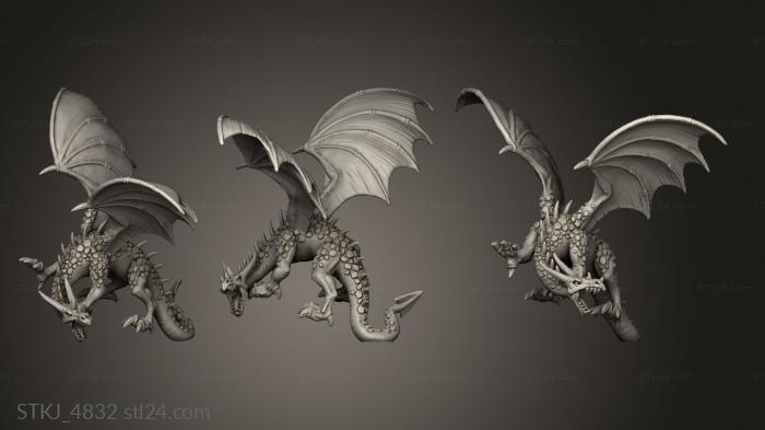 Animal figurines (dragon rider, STKJ_4832) 3D models for cnc