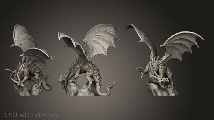 Animal figurines (dragon rider, STKJ_4833) 3D models for cnc