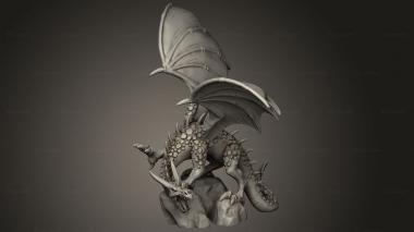 Animal figurines (dragon rider, STKJ_4833) 3D models for cnc