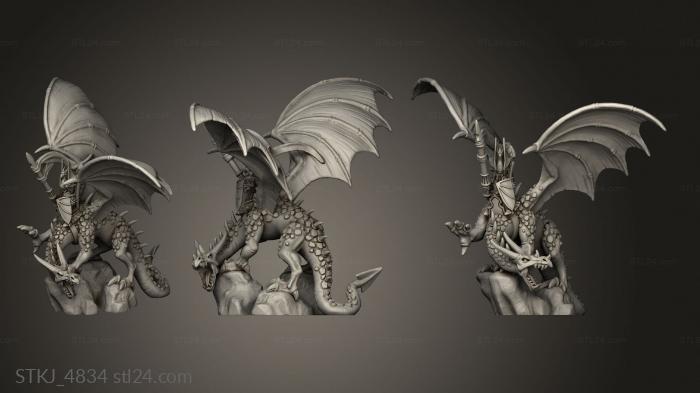Animal figurines (dragon unsupported, STKJ_4834) 3D models for cnc