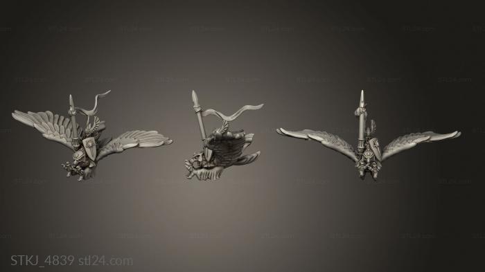 Animal figurines (eagle hero unsupported, STKJ_4839) 3D models for cnc