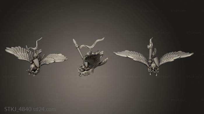 Animal figurines (eagle hero, STKJ_4840) 3D models for cnc
