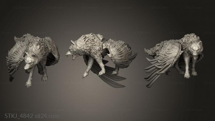 Animal figurines (NORDIC VALKYRIE Valkyrie wolf, STKJ_4842) 3D models for cnc