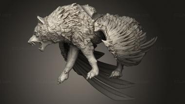 Animal figurines (NORDIC VALKYRIE Valkyrie wolf, STKJ_4842) 3D models for cnc