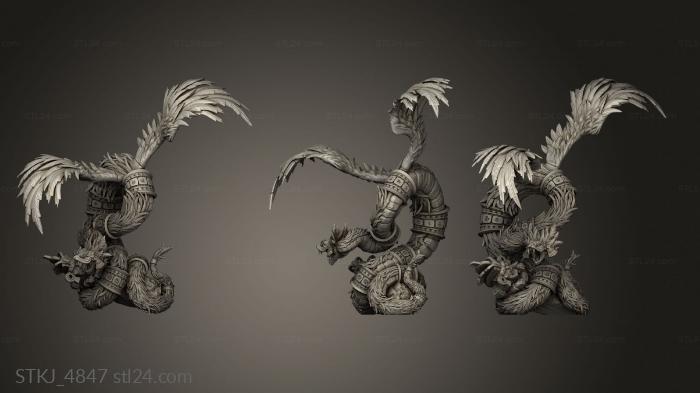 Animal figurines (Ikal Serpent God, STKJ_4847) 3D models for cnc