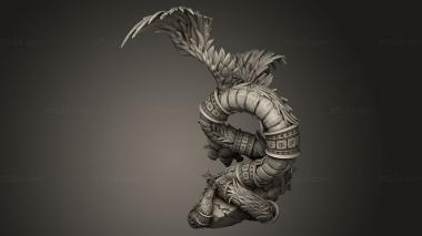 Animal figurines (Ikal Serpent God, STKJ_4847) 3D models for cnc