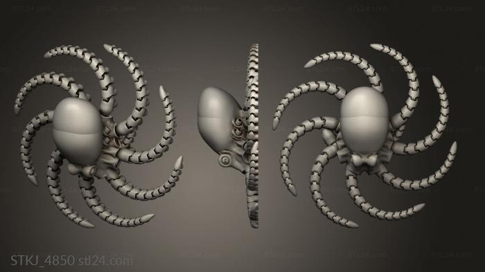 Animal figurines (Octopus Smooth, STKJ_4850) 3D models for cnc