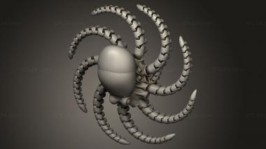 Animal figurines (Octopus Smooth, STKJ_4850) 3D models for cnc