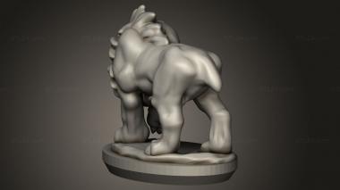 Animal figurines (Ogre Hunter with two Sabre Dance Sabertooth, STKJ_4853) 3D models for cnc