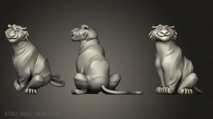 Animal figurines (Omicron Arabian Princess Jasmine Disney Tiger tail, STKJ_4862) 3D models for cnc