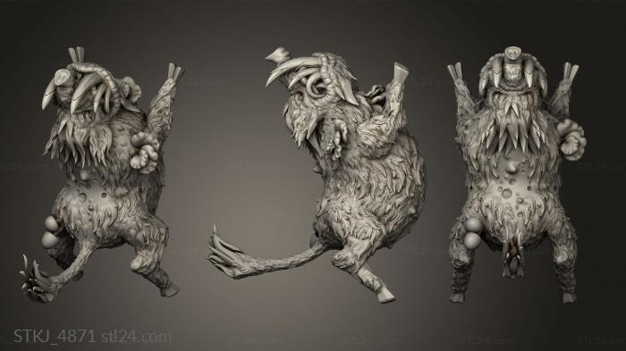 Animal figurines (Orc King Boars Feral Boars, STKJ_4871) 3D models for cnc