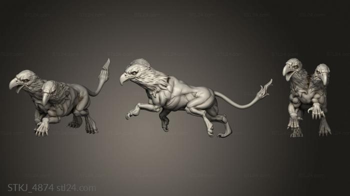 Animal figurines (Orc King Demigryph, STKJ_4874) 3D models for cnc