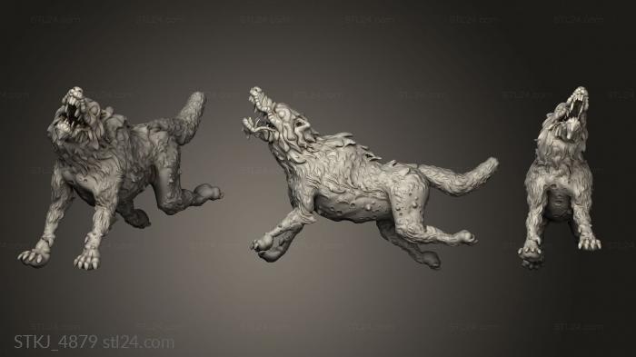 Animal figurines (Orc King Wolves Feral Wolf, STKJ_4879) 3D models for cnc
