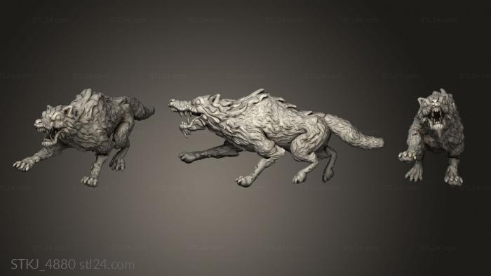 Animal figurines (Orc King Wolves Feral Wolf, STKJ_4880) 3D models for cnc