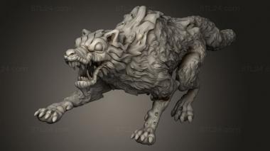 Animal figurines (Orc King Wolves Feral Wolf, STKJ_4880) 3D models for cnc