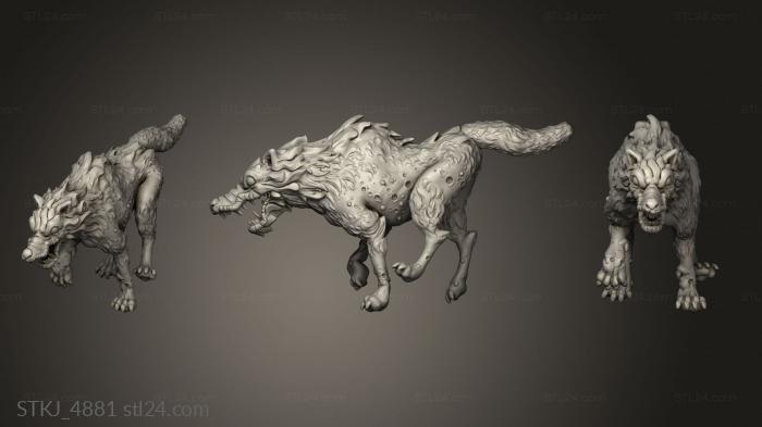 Animal figurines (Orc King Wolves Feral Wolf, STKJ_4881) 3D models for cnc