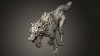 Animal figurines (Orc King Wolves Feral Wolf, STKJ_4881) 3D models for cnc