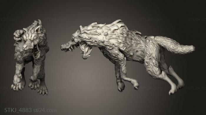 Animal figurines (Orc King Wolves Feral Wolf, STKJ_4883) 3D models for cnc