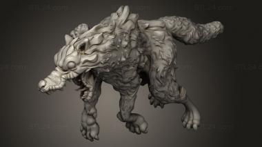 Animal figurines (Orc King Wolves Feral Wolf, STKJ_4883) 3D models for cnc