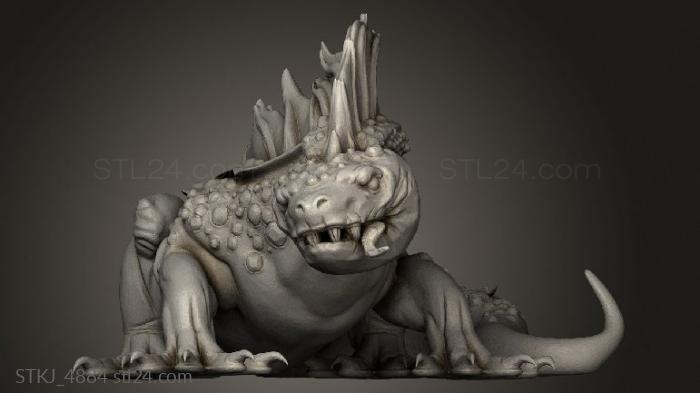 Animal figurines (Orc King Fire Salamander, STKJ_4884) 3D models for cnc
