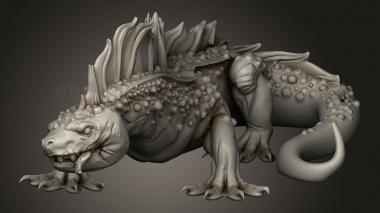 Animal figurines (Orc King Fire Salamander, STKJ_4884) 3D models for cnc