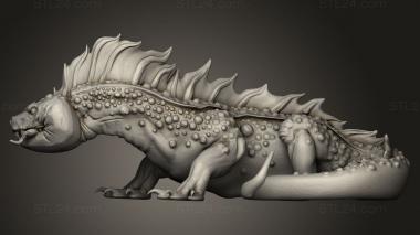 Animal figurines (Orc King Fire Salamander, STKJ_4884) 3D models for cnc