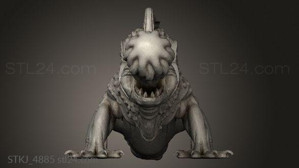 Animal figurines (Orc King Fire Salamander, STKJ_4885) 3D models for cnc