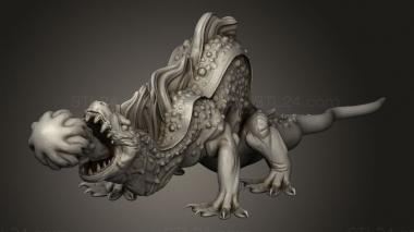 Animal figurines (Orc King Fire Salamander, STKJ_4885) 3D models for cnc