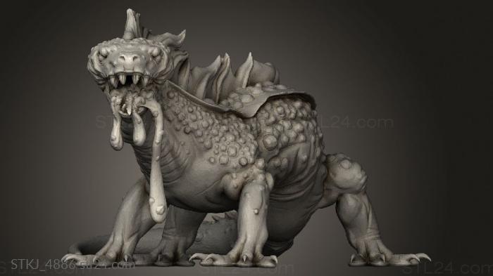 Animal figurines (Orc King Fire Salamander, STKJ_4886) 3D models for cnc